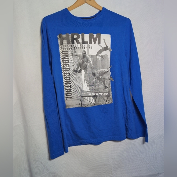 C&A Download Parkour HRLM Sz 182 XL Blue  Long Sleeve Shirt RARE - Picture 4 of 8